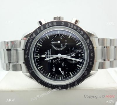 Swiss Grade 1 Omega Speedmaster 7750 Stainless Steel Black Bezel Swiss Replica Watches